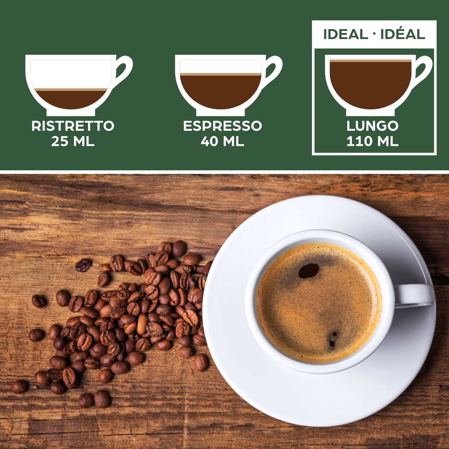 Caffè VIVO Espresso Italiano Lungo (Paquet de 50 Capsules Compatibles Nepresso) Intensité: 4 | Compatible Nespresso