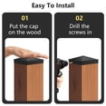 thumbnail image 4 of Tapones para postes de valla AXWHYS en forma de pirámide de aluminio 4x4, negro mate, 4 unidades, 4 of 8