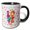 Black/White, variant on 3drose, Image of Word Love in Bright Colors on Pastel Floating Hearts, 11oz Mug