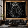 thumbnail image 6 of Armored Warrior with Spear Beneath Raven Halo, Mystical Gothic for Dark Art Lovers, Warrior Wall Art, Halloween Gift, Tapestry Wall Hanging for Bedroom and Man Cave, 6 of 7