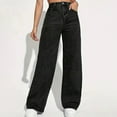 thumbnail image 3 of Wide Leg Jeans for Women Casual High Waisted Strechy Straight Leg Loose Tummy Control Denim Pants with Pocket, 3 of 5