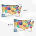 thumbnail image 2 of Naloa USA MAP Pillowcase, Throw Pillowcase, Wrinkle-Free, Stain-Resistant with Hidden Zipper for Bedroom Sofa-20"x30", 2 of 6
