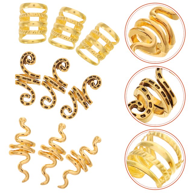 NUOLUX 30Ud Accesorios Dorados Para Peinados Con Anillos Huecos Para De