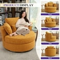 thumbnail image 5 of FFH Swivel Chair with Metal Base, 42" Oversized Chenille Lounge Chair, Comfy Accent Chair Armchair for Living Room, Bedroom, Yellow, 5 of 8