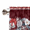 thumbnail image 5 of White Flowers Red Bow Kitchen Curtains and Valances Set, Snowflakes Leaf Winter Christmas Rod Pocket Window Valance 18 Inch Window Curtain Panels for Living Room Bedroom Laundry, 27.5x36in, 3 Pieces, 5 of 7