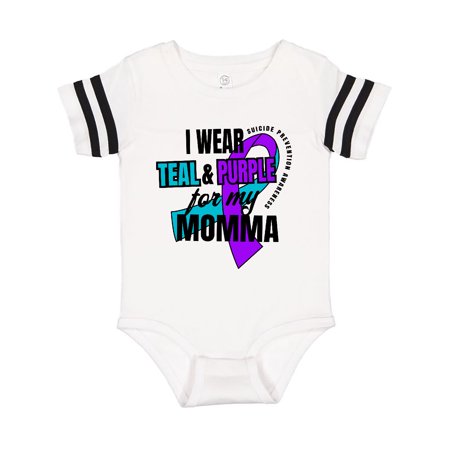 

Inktastic Suicide Prevention I Wear Teal and Purple for My Momma Gift Baby Boy or Baby Girl Bodysuit