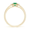 thumbnail image 2 of Angara Natural 0.4 Ct. Emerald with Diamond Classic Ring in 14K Yellow Gold for Women (Ring Size: 3.5), 2 of 9