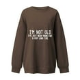 thumbnail image 4 of Jinhomg Womens Oversized Boyfriend Sweatshirt Trendy Letter Print Y2K Tops Casual Comfy Long Sleeve Drop Shoulder Pullover Daily Wear Coffee XL, 4 of 6