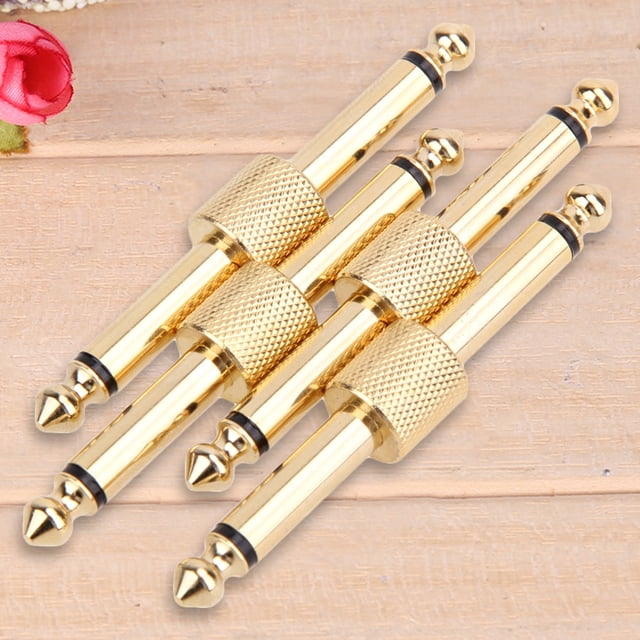 4 Uds adaptador de Pedal de efectos de guitarra recto 6 35mm piezas de instrumentos musicales de Metal Barbie Nuevos Originales
