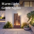 thumbnail image 6 of VBAL 40"H Outdoor Modern Curved Faux Slate Resin Waterfall Fountain with Warm LED Lights and Soothing Water Sound, Home Art Decor for Garden, Patio, Yard, Deck, Porch, Balcony in Brown, 6 of 8