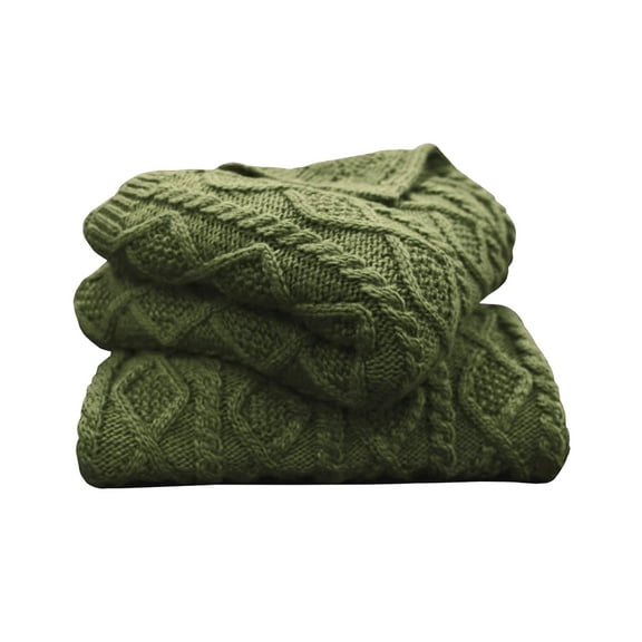 Hiend Accents Unisex Cable Knit Throw Blanket - TR5002-OS-GR One Size