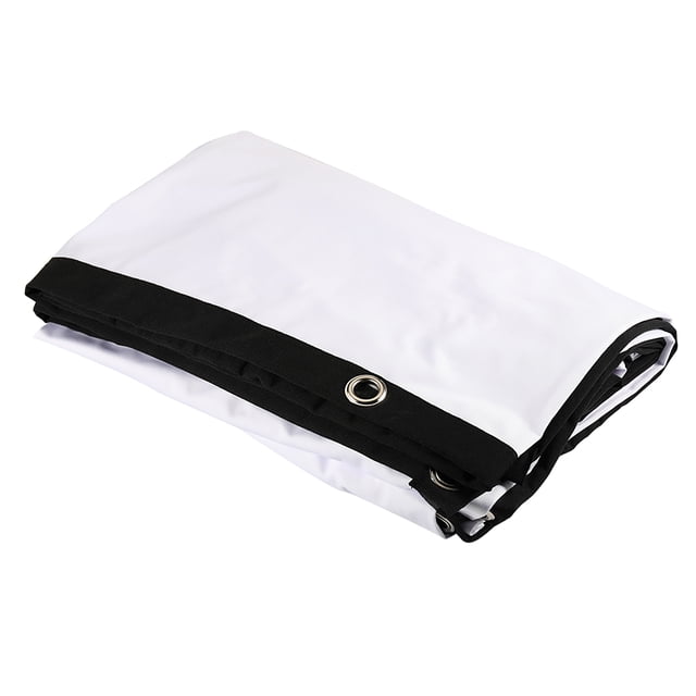 Portable Foldable 60-inch 16:9 Projection Screen - Thickened 100% Polyester Material for Outdoor & Home Use, Wrinkle-Free Design with Hooks and Stickers Included, White & Black Color Option Available
