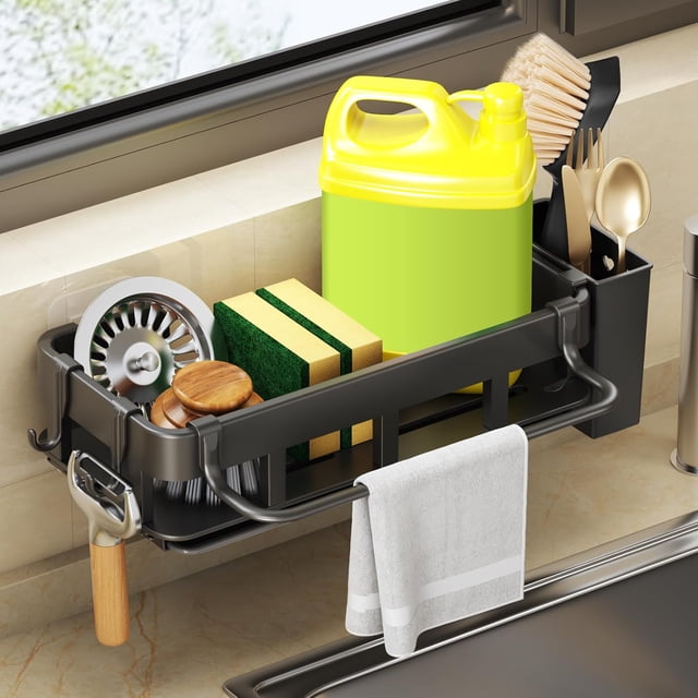Organizador de Esponjas y Jabón Multifuncional Práctico Repisa Estante para Fregadero de Cocina Accesorio de Cocina Ideal para Mantener la Organización