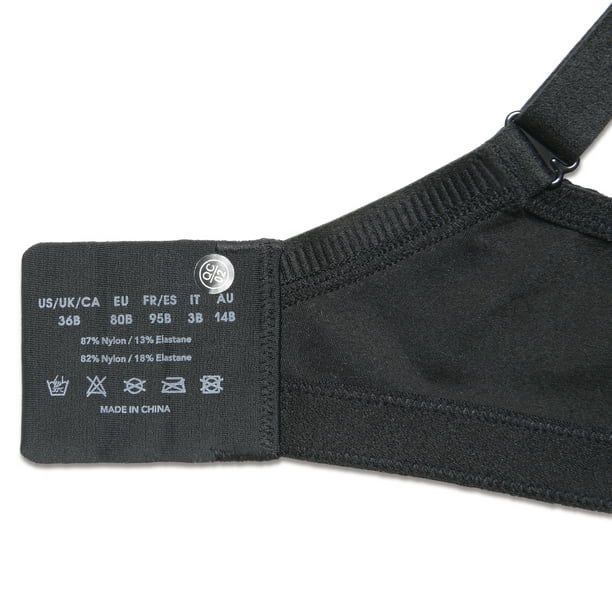 Wingslove Women's Full Coverage Plus Size Bra Non Padded Wireless Minimizer  Bra, Black 44C