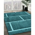 thumbnail image 2 of Ahgly Company Indoor Rectangle Patterned Bright Turquoise Blue Area Rugs, 2' x 4', 2 of 6