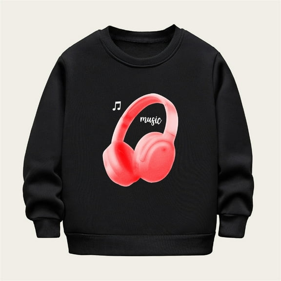 Cowsor Girl's Boy's Letter Print Graphic Sweatshirt Long Sleeve Thermal Pullover Tops