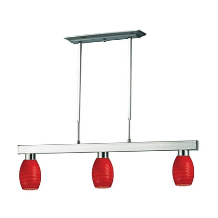 - Island Lighting 3 Light With Brushed Nickel Finish Steel Medium Base Bulb 5 inch 450 Watts
