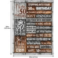 thumbnail image 2 of 50 Birthday Gifts for Women 50th Birthday Blanket 50th Birthday Decorations Gift Ideas for Her 50 Year Old Gifts for Women Throw Blanket 60 * 50in Happy 50th Birthday Gifts (Brown), 2 of 6