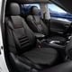 thumbnail image 1 of Juego de fundas de asiento de coche CAROMOP 3D de esponja gruesa en la parte delantera, color negro, 1 of 9