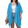 thumbnail image 3 of JuneFish Women Beach Kimono Swimsuit Bathing Suit Cover Up Swimwear Sheer Chiffon Cardigan Tops, 3 of 7