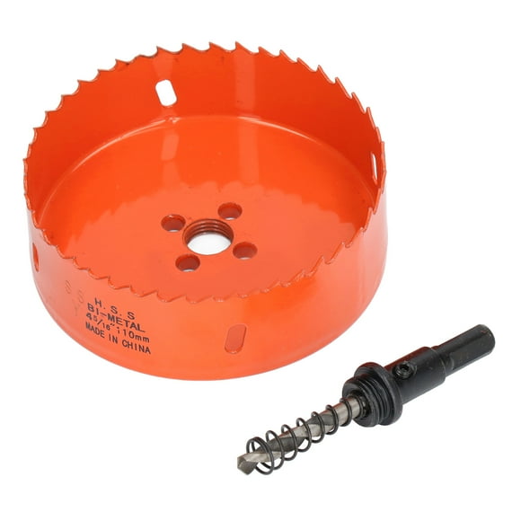 Hole Saw, HSS Hole Saw Flexible Backing High Hardness Impact Resistant Teeth With Heavy Duty Arbor For Making Cornhole Boards 4 5/16in110mm