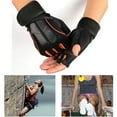 2024 One Pair Sports Gym Gloves Non Slip Black Orange Half Finger