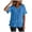 Light Blue, variant on Women's Casual Ruffle Short Sleeve Blouses Oversized Cotton Linen Tunic Tops Summer Loose Fit Ruffled Hem Flowy Shirts (Light Blue, XL)
