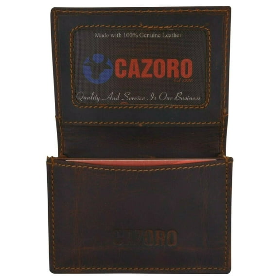 Vintage Hunter Brown RFID Blocking Leather Men's Bifold 18 Card Wallet ID Holder