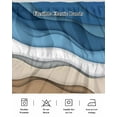 thumbnail image 7 of Blue Brown Ombre Bed Skirt Queen Size 16" Drop Blue Gradient Abstract Wave Geometric Ruffled Wrap Around Bed Skirts Adjustable Elastic Bedskirt Dust Ruffle for Queen Size Bed, 7 of 7