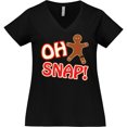 thumbnail image 3 of Inktastic Oh Snapbroken gingerbread Women's Plus Size V-Neck T-Shirt, 3 of 5