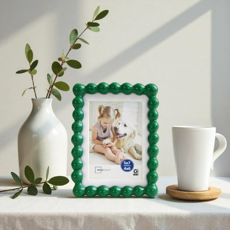 Mainstays Greenbrier Bubble Beaded 5x7 Picture Frame Matted to 4x6