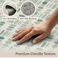 thumbnail image 6 of ODIKA 2'x3' Teal Shadow Stripe Geometric Oval Washable Throw Rug Modern Abstract Motif With Repeating And Structured Grid Layout for Hallway, Study Room, Non-Slip Low Profile, Flatwoven, 6 of 7