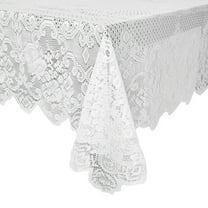 Juvale Lace Tablecloth - 60 x 97-Inch White Rectangular Table Cloth - Vintage Floral Scalloped Edge Elegant Dainty Tea Party Tablecloth & Wedding Reception Decor