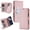 Pink, variant on TECH CIRCLE For iPhone 16 Plus Magnetic PU Leather Case with Detachable Wallet Back Cover, Shock-Absorbent Protective, Anti-Scratch, Card & Cash Slots, Wireless Charging Compatible,Gray