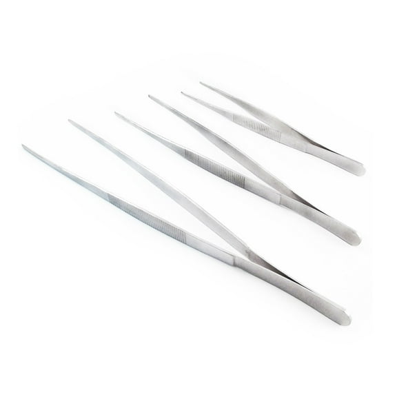 3pc Large Serrated Tweezer Tong Set with Case 12, 10, and 8 Inch