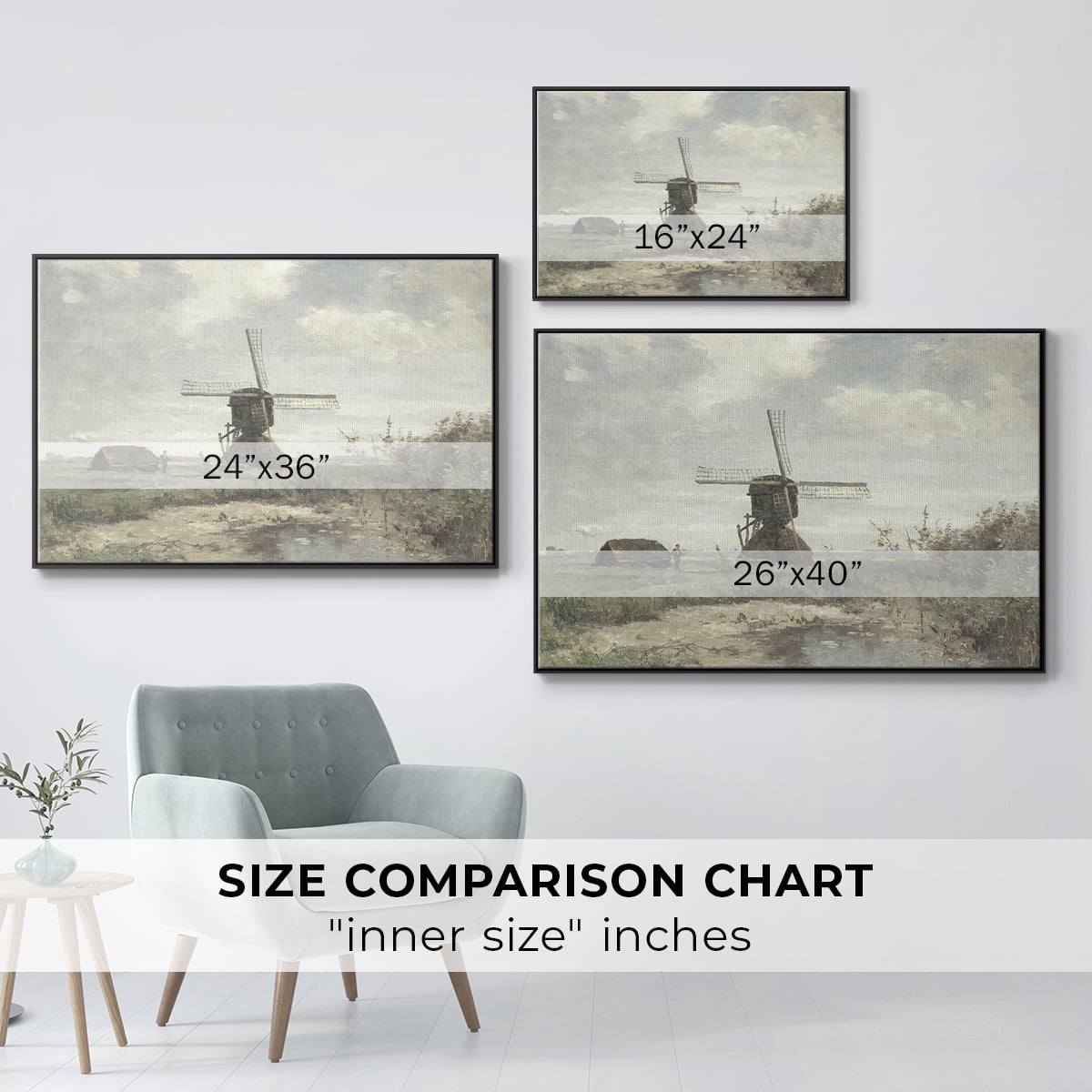 Vintage Landscape-CDI By Wexford Home Framed in Black Wood Gallery Wrapped Canvas 27 in. x 41 in.