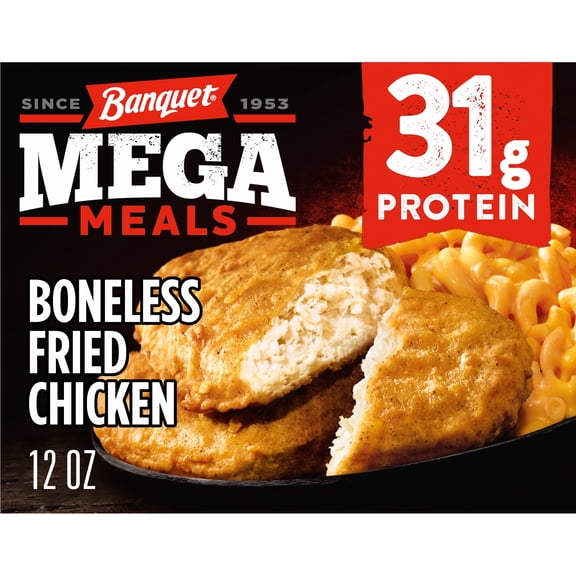 Banquet MEGA Meals Boneless Fried Chicken, 31g Protein, Frozen Meal, 12 oz.