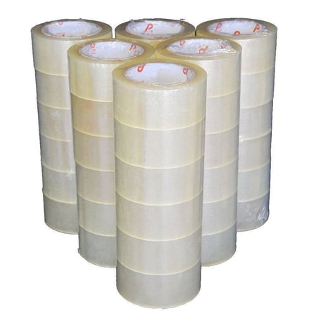 72 ROLLS - 2 INCH x 110 Yards (330 ft) Clear Carton Sealing Packing Package Tape 2 MIL