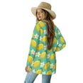 thumbnail image 3 of SCRAWLGOD Lemon Flower Fall Cardigan Sweaters for Women Lightweight Jacket with Pockets Long Sleeve Womens Cardigans Fall Size XL Loose Cardigans for Women Dressy, 3 of 7