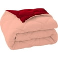 thumbnail image 7 of D.N.G. BEDDINGS 5 Piece Luxury Reversible Diamond Pattern Comforter Set Premium Super Soft, All Season 800 TC, 100% Egyptian Cotton Oversized Super King Size Peach-Red Color, 7 of 7