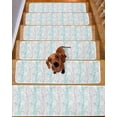 thumbnail image 2 of Stair Treads for Wooden Steps, Teal Grey Branch Peel and Stick Stair Treads with Adhesive, Spring Summer Pastoral Botanical Non Slip Indoor Stairs Runner Rugs Mats for Elders Dogs 8"x30" 7PCS, 2 of 7