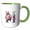Green/White, variant on 3drose, Stunning Letter M. Floral Monogram, Decorated with Rose Flowers Art, 11oz Magic Transforming Mug