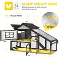 thumbnail image 4 of Aivituvin Mobile Chicken Coop with Wheels for 2-4 Chickens, Backyard Expandable Chicken House Duck Cage with Run, 2 Nesting Boxes, Easy Clean Pull-Out Tray, Leak-Resistant Asphalt Roof, 72.3", 4 of 8