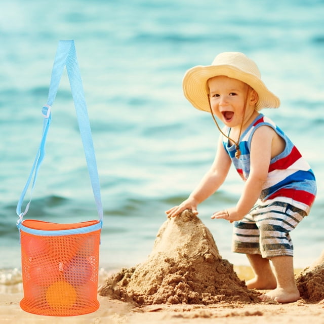 WIFKLSIIPG Colorful Mesh Beach Bags Portable Foldable Sea Bag with Adjustable Carrying Straps Toy Storage Bag Beach Bags