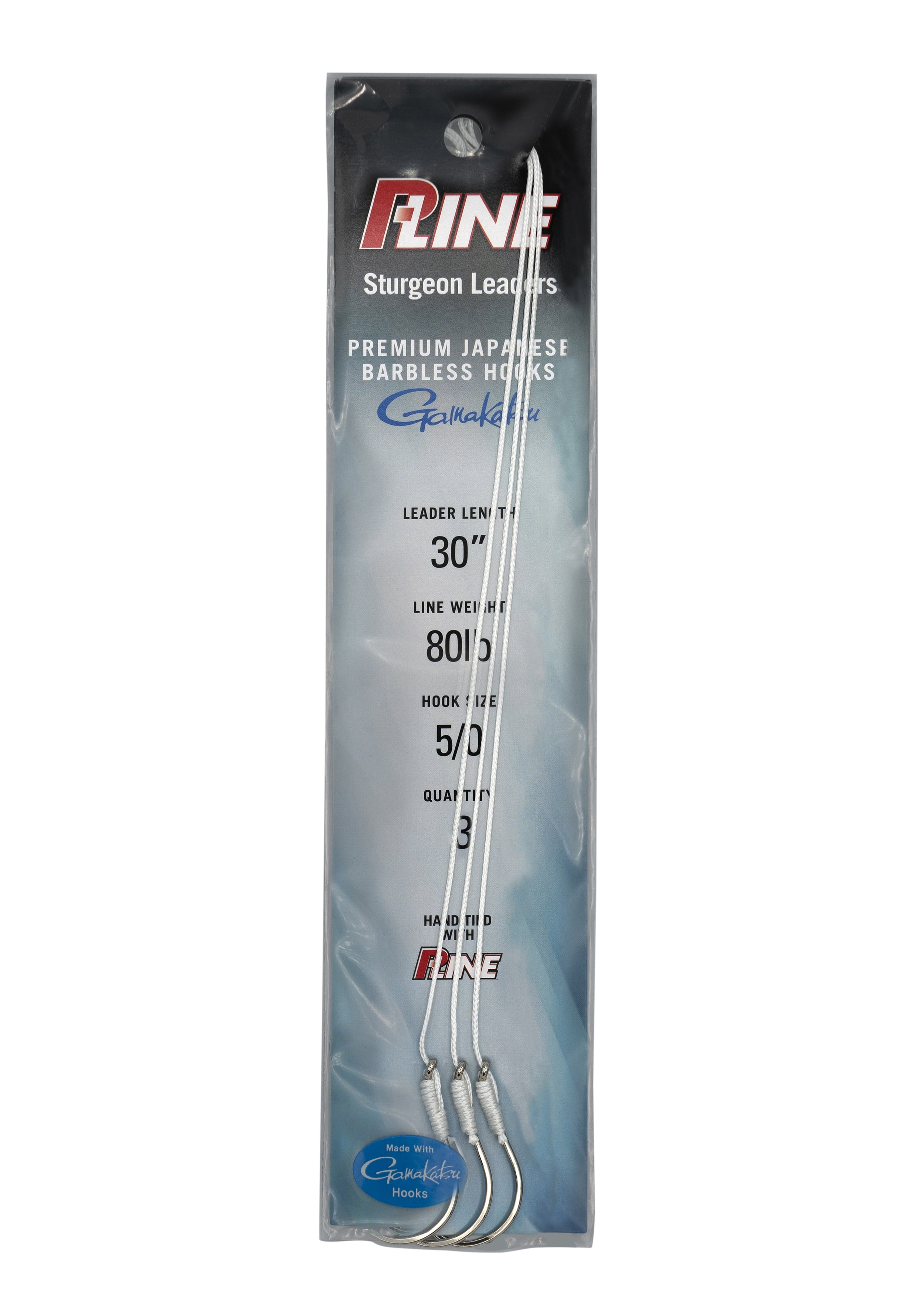 P-LINE STURGEON RIG 80 LB 5/0 30" 3PK GAMI HOOK