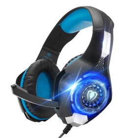 Stereo Gaming Headset For Ps4 Pc Xbox One Controller Noise Cancelling Over Ear Headphones With Mic Led Light Bass Surround Soft Memory Earmuffs For Laptop Mac Nintendo Switch Games Walmart Com