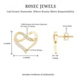 thumbnail image 6 of Rosec Jewels Heart Shaped Diamond Earrings - Lab Created Diamond Studs with Screw Back (EF-VS Grade), 18K Yellow Gold, 6 of 7