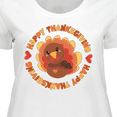 thumbnail image 4 of Inktastic Happy Thanksgiving with Cute Turkey Women's Plus Size T-Shirt, 4 of 5