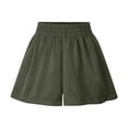 thumbnail image 2 of Feancey Women's Plus Size Wide Leg Shorts Loose Fit High Waisted Sweat Shorts Solid Color Casual Baggy Short Pants Flowy Cute Shorts Army Green 4XL, 2 of 6