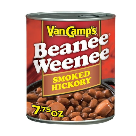 Van Camp's Smoked Hickory Beanee Weenee, 12g Protein Per Serving, Canned Food, 7.75 oz. Can